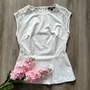 White Lace Top, Size Medium